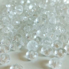 OEM Csiszolt Kristály gyöngy Fehér (8mm, Műanyag) 20g/csomag gyöngy