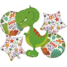 OEM Csokor 5 léggömb Dinoszaurusz party kellék