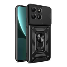 OEM Defender szilikon telefonvédő (ütésállóság. tartógyűrű. kameravédő) FEKETE tok és táska