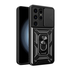 OEM Defender szilikon telefonvédő (ütésállóság. tartógyűrű. kameravédő) FEKETE tok és táska