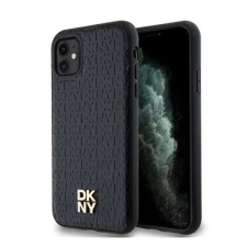 OEM DKNY MagSafe Repeat Pattern Stack Logo iPhone 11 fekete tok és táska