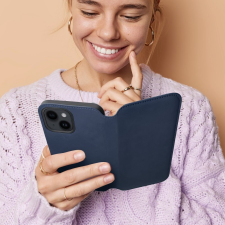 OEM DUAL POCKET kinyitható tok Xiaomi Redmi Note 14 5G - tengerészkék tok és táska