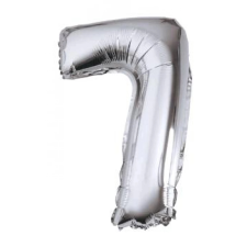 OEM Ezüst '7' Fólia Lufi - 80 cm, Héliummal és Levegővel Tölthető party kellék