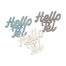 OEM Ezüst "Hello Tél" felirat színes 8x8cm 3db/csomag dekorációs kellék