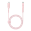 OEM Flow C94 Type-C / Lightning MFI szövet gyorstöltő- és adatkábel 1.5m 60W 3A rózsaszín