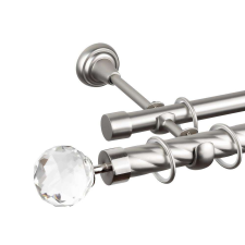 OEM Galéria dupla csavarodó rúd Cristal 25/19 CROM MAT - 400 cm karnis, függönyrúd