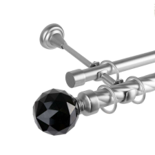 OEM Galéria dupla csavart rúd Cristal Noir 25/19, fém, ezüst - 360 cm karnis, függönyrúd