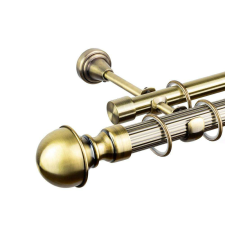 OEM Galéria dupla rúd bütykös rúddal Odysseus 25/19 - antik arany - 360 cm karnis, függönyrúd