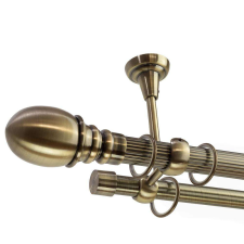 OEM Galéria dupla rúd Calypso 25/19 mennyezeti rögzítéssel - antik arany - 400 cm karnis, függönyrúd