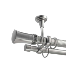 OEM Galéria dupla rúd mennyezeti rögzítéssel Pluto 25/19 - fém, ezüst - 400 cm karnis, függönyrúd