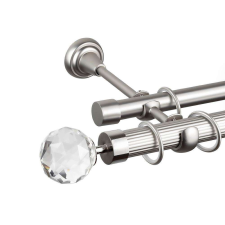 OEM Galéria dupla sávos fogazott Cristal 25/19 CROM MAT - 360 cm karnis, függönyrúd