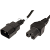OEM Hálózati hosszabbító kábel, IEC320 C14 - C15, 2 m, fekete (16811)