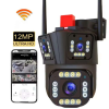 OEM Háromszoros megfigyelő kamera 4g Arvada motion DF-SHM, 12MP, külső és belső, Ultra HD, 4 mm-es fókusz, 360 fokos elforgatás, LED-ek, riasztás, fénymozgás-érzékelő, kétirányú kommunikáció, fek
