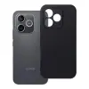 OEM Honor 600 Lite 5G szilikon tok, hátlaptok, telefon tok, velúr belsővel, matt, fekete, Silicone