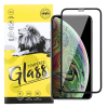 OEM iPhone 11 Pro Max / XS Max üvegfólia, tempered glass, előlapi, 9D, edzett, hajlított, fekete kerettel