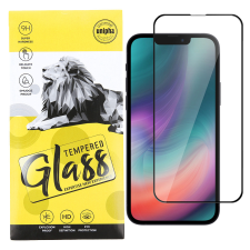 OEM iPhone 13 Mini üvegfólia, tempered glass, előlapi, 9D, edzett, hajlított, fekete kerettel mobiltelefon kellék