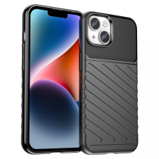 OEM iPhone 14 Plus szilikon tok, hátlap tok, ütésálló, fekete, Forcell Thunder tok és táska