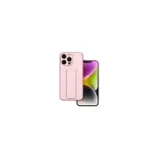 OEM iPhone 14 Pro hátlap tok, telefon tok, műbőr, kitámasztható, rózsaszín, Leather tok és táska