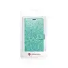 OEM iPhone 14 Pro Max könyvtok, fliptok, telefon tok, mágneszáras, szilikon keretes, zöld, "mandala green" , Forcell Mezzo