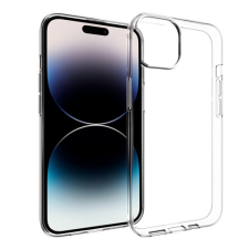 OEM iPhone 15 Plus szilikon tok, hátlaptok, telefon tok, vékony, átlátszó, 1mm tok és táska