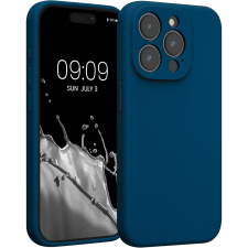 OEM iPhone 15 Pro szilikon tok, telefon tok, hátlaptok, matt, sötétkék, Matt case tok és táska