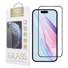 OEM iPhone 15 Pro üvegfólia, tempered glass, előlapi, 10D, edzett, hajlított, fekete kerettel mobiltelefon kellék