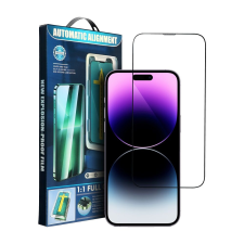 OEM iPhone 15 Pro üvegfólia, tempered glass, előlapi, 5D, edzett, hajlított, felhelyezést segítő kerettel mobiltelefon kellék