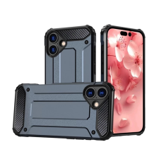 OEM iPhone 16 Plus GIGAPACK Defender szilikon telefonvédő ütésállóság, fémhatás, SÖTÉTKÉK tok és táska
