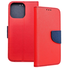 OEM iPhone 16 Pro könyvtok, fliptok, telefon tok, bankkártyatartós, mágneszáras, piros-sötétkék, Fancy tok és táska