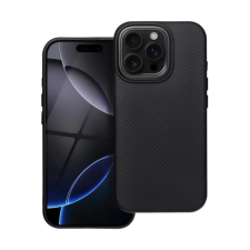 OEM iPhone 16 Pro Max GIGAPACK Szilikon telefonvédő ütésállóság, karbon minta, FEKETE tok és táska