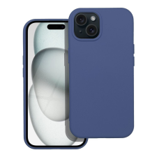 OEM iPhone 16 szilikon tok, hátlaptok, telefon tok, matt, kamera védelemmel, sötétkék tok és táska