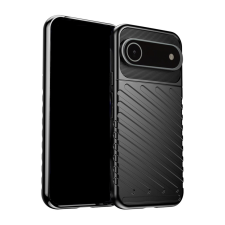 OEM iPhone 17 Air telefontok - Thunder fekete ütésálló szilikon hátlap tok tok és táska