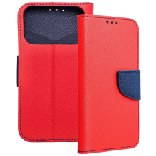 OEM iPhone 17 Pro könyvtok, fliptok, telefon tok, mágneszáras, bankkártyatartós, piros-sötétkék, Fancy tok és táska