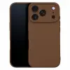 OEM iPhone 18 Pro / 17 Pro szilikon tok – kameravédős, matt barna hátlaptok velúr belsővel, Silicon