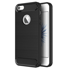 OEM iPhone 5 / 5S / SE szilikon tok, hátlaptok, telefon tok, karbon mintás, fekete tok és táska