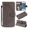 OEM iPhone 5S GIGAPACK Tok álló. bőr hatású FLIP. mandala. SZÜRKE