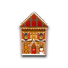 OEM Karácsonyi házikó fémdoboz 20x13x8cm karácsonyi dekoráció