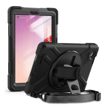 OEM Lenovo Tab M8 Gen4 GIGAPACK Defender műanyag telefonvédő ütésállóság, 360° + kézpánt, FEKETE tok és táska
