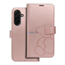 OEM MEZZO könyvtok Samsung Galaxy A36 - rózsaarany szín &quot;maci&quot; tok és táska