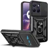 OEM Motorola Edge 70 Fusion 5G hátlap tok, telefon tok, kitámasztható, mágneses, ütésálló, fekete, Defender Slide