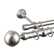 OEM Odiseu dupla csavart rúd galéria 25/19, fém, ezüst - 400 cm karnis, függönyrúd