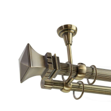 OEM Parga 25/19 dupla galéria mennyezeti rögzítéssel - antik arany - 400 cm karnis, függönyrúd