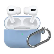 OEM Phoner Simple Apple Airpods Pro szilikon tok akasztóval, türkizkék fülhallgató, fejhallgató tok