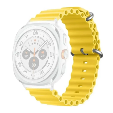 OEM Pótszíj (egyedi méret. szilikon. állítható. hullám) CITROMSÁRGA okosóra kellék