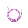 OEM Prémium adat- és töltőkábel, Lightning csatlakozóval, villogó fénnyel, 2A gyors töltés, 1 méter, pink
