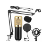 OEM Professzionális kondenzátor stúdió mikrofon, állvánnyal és kiegészítőkkel, arany-fekete