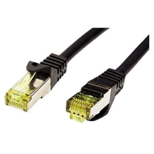 OEM S / FTP patchcable Cat 7, RJ45 csatlakozókkal, LSOH, 2m, fekete kábel és adapter