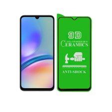 OEM Samsung Galaxy A05s üvegfólia, képernyővédő fólia, kijelzővédő, flexibilis, kerámia, 9D, fekete kerettel mobiltelefon kellék