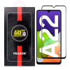 OEM Samsung Galaxy A22 4G üvegfólia, tempered glass, előlapi, 6D, edzett, hajlított, fekete kerettel, Veason