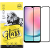 OEM Samsung Galaxy A24 4G / A25 5G üvegfólia, tempered glass, előlapi, 9D, edzett, hajlított, fekete kerettel
